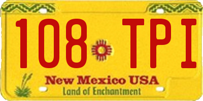 NM license plate 108TPI