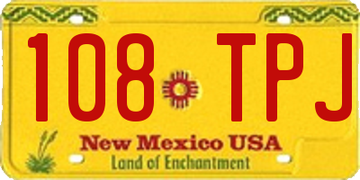 NM license plate 108TPJ