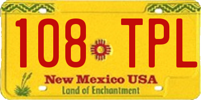 NM license plate 108TPL