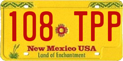 NM license plate 108TPP