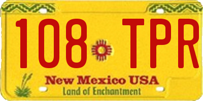 NM license plate 108TPR