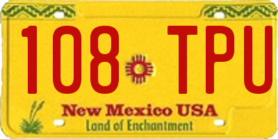 NM license plate 108TPU