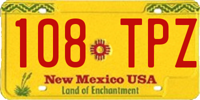 NM license plate 108TPZ