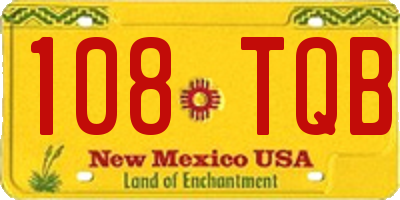NM license plate 108TQB