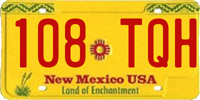 NM license plate 108TQH