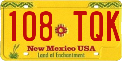 NM license plate 108TQK