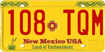 NM license plate 108TQM