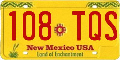 NM license plate 108TQS