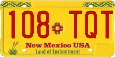 NM license plate 108TQT