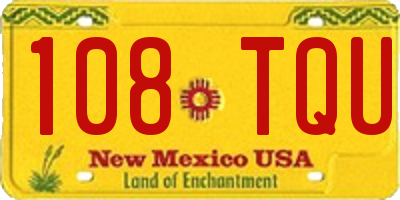 NM license plate 108TQU