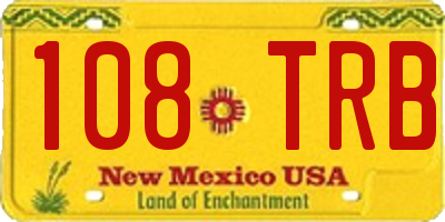 NM license plate 108TRB