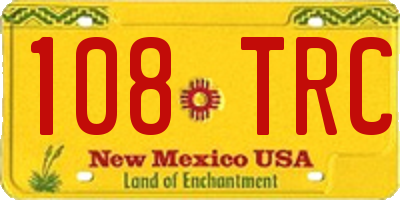 NM license plate 108TRC