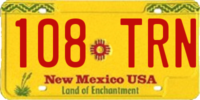 NM license plate 108TRN