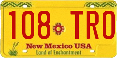 NM license plate 108TRO