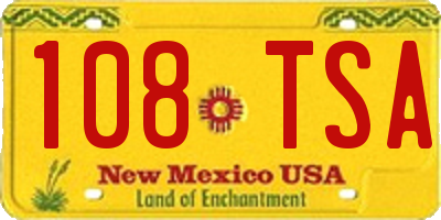 NM license plate 108TSA