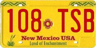 NM license plate 108TSB