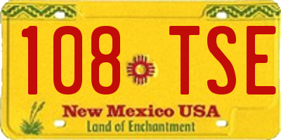 NM license plate 108TSE