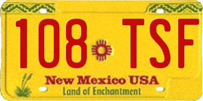 NM license plate 108TSF