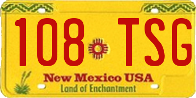 NM license plate 108TSG