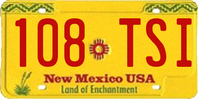 NM license plate 108TSI
