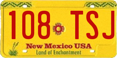 NM license plate 108TSJ