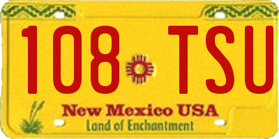 NM license plate 108TSU