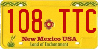 NM license plate 108TTC