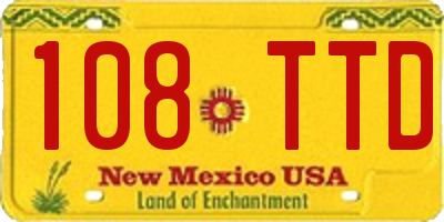 NM license plate 108TTD