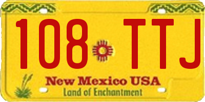 NM license plate 108TTJ