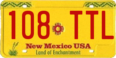 NM license plate 108TTL