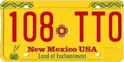 NM license plate 108TTO