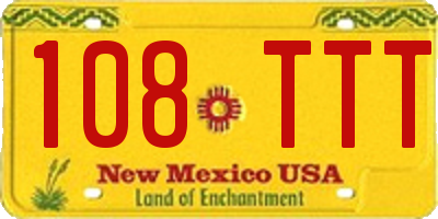 NM license plate 108TTT