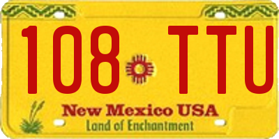 NM license plate 108TTU
