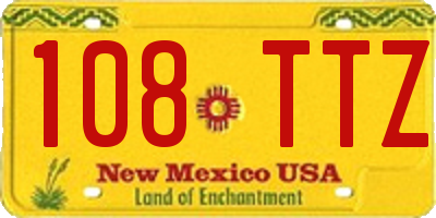NM license plate 108TTZ