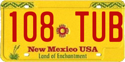 NM license plate 108TUB