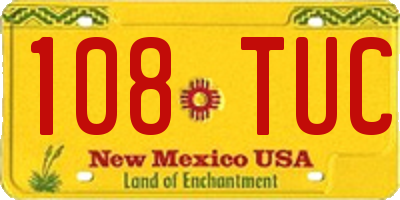 NM license plate 108TUC