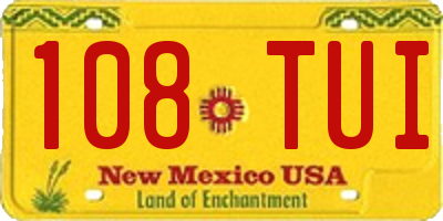 NM license plate 108TUI