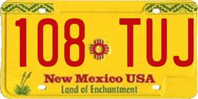 NM license plate 108TUJ