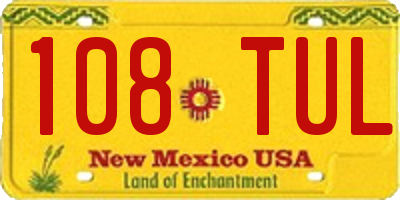 NM license plate 108TUL