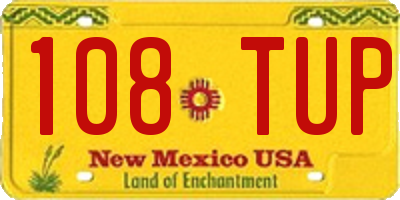 NM license plate 108TUP