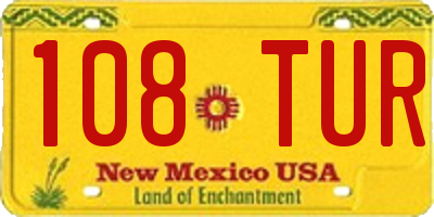 NM license plate 108TUR