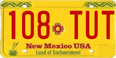 NM license plate 108TUT