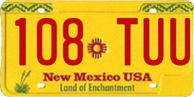 NM license plate 108TUU