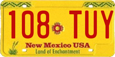 NM license plate 108TUY