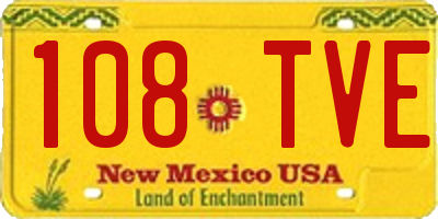NM license plate 108TVE