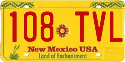 NM license plate 108TVL