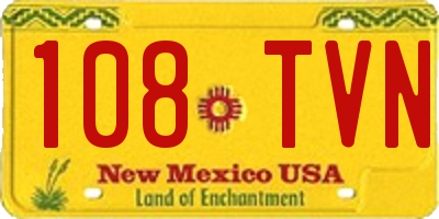 NM license plate 108TVN