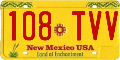 NM license plate 108TVV