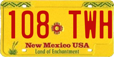 NM license plate 108TWH