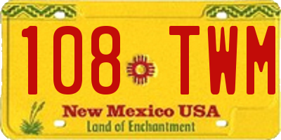 NM license plate 108TWM
